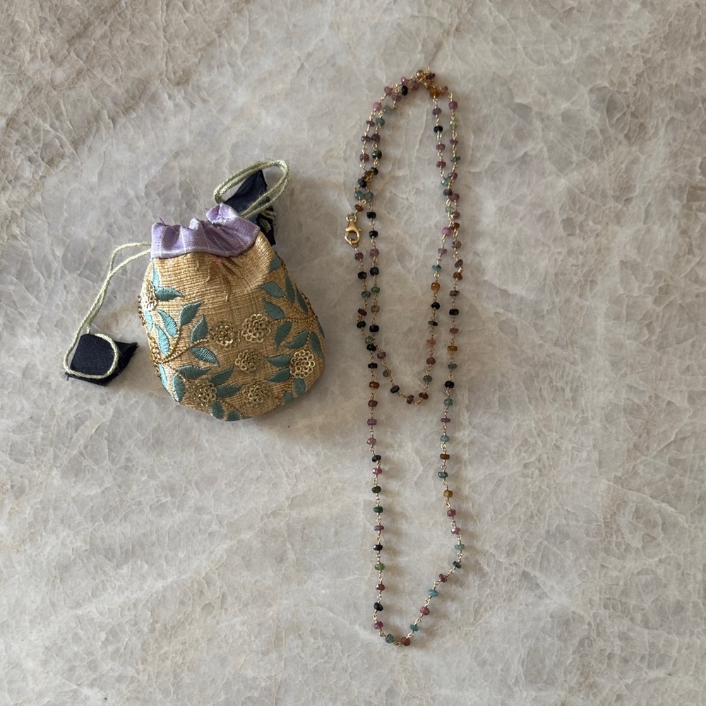 NEW 14k Watermelon Tourmaline Necklace